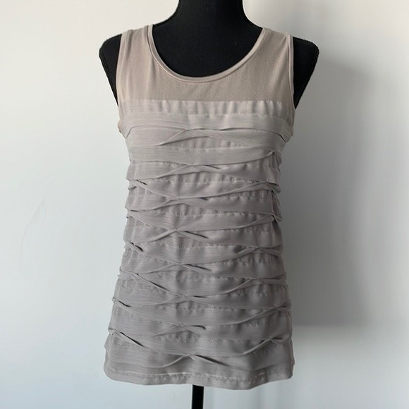 Ann Taylor Light Gray Layered Tank Top - Picture 1 of 10